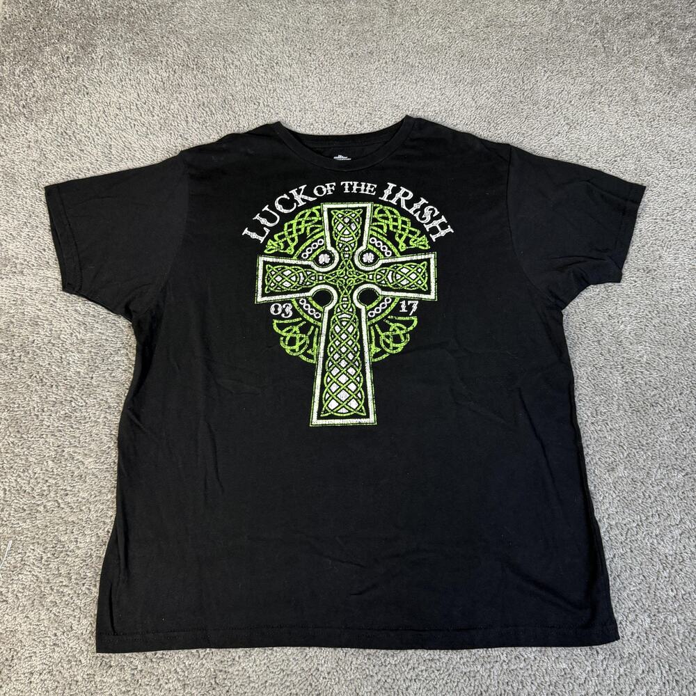 Way To Celebrate! Shirt Mens XL Black St Patricks Day Celtic Cross Tagless